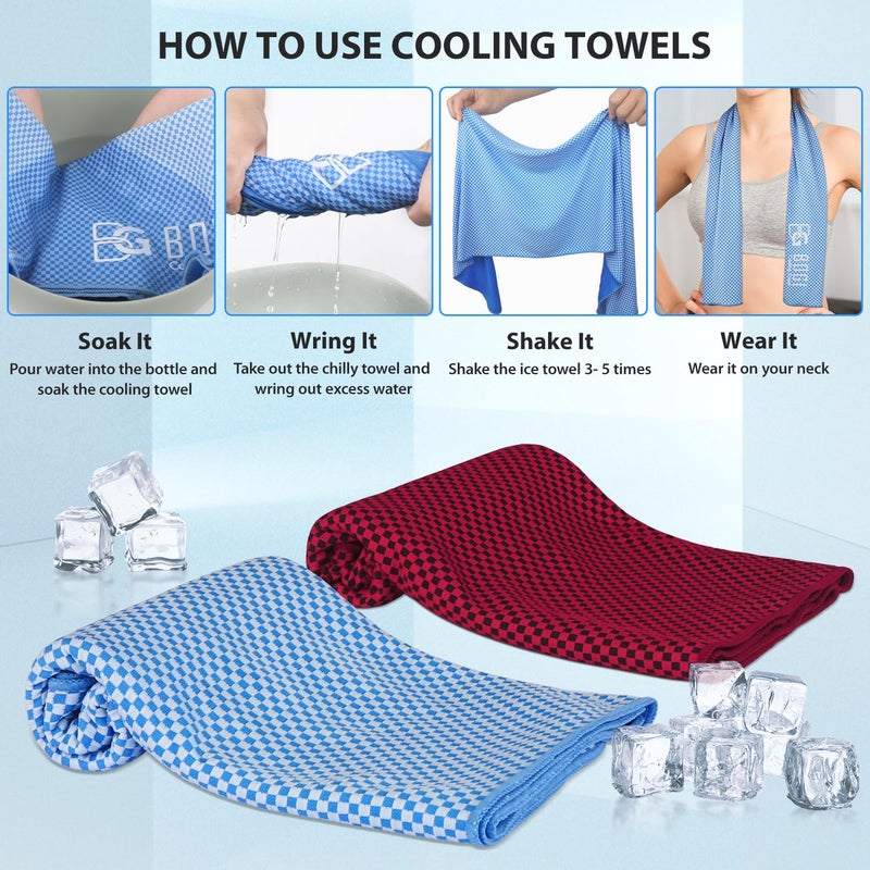 BOGI Cooling Towel, Cooling Towels for Neck and Face-40"x12"-Ice Towel for Instant Cooling, Soft Breathable Chilly Towel, Stay Cool for Yoga, Sport, Gym, Workout, Camping & More Activities (Red) - Image 5
